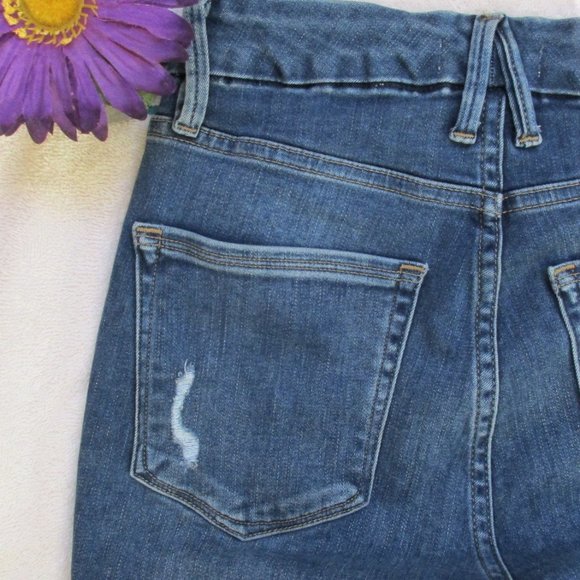 Good American Jeans Size 4/27 Skinny Distressed Denim Good Legs - Picture 8 of 11